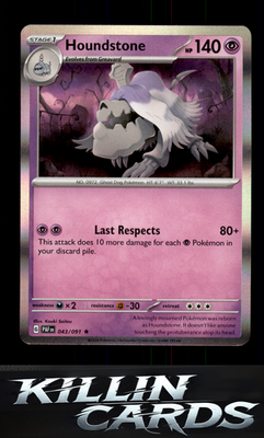 Houndstone - 043/091 043/091 Pokemon Rare SV: Paldean Fates Card NM