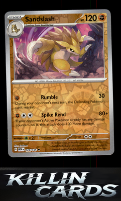 Reverse Holofoil Sandslash 028/165 Pokemon Uncommon SV: Scarlet & Violet 151 Car