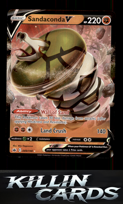 Sandaconda V 089/198 Pokemon Ultra Rare SWSH06: Chilling Reign Card NM