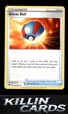 Great Ball 52/73 Pokemon Uncommon Champion's Path Card NM