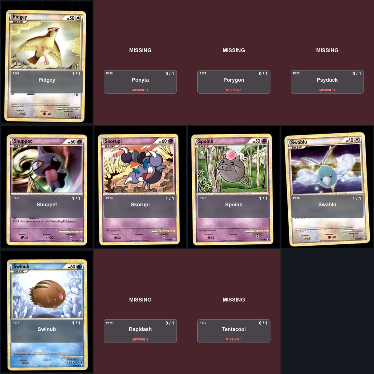 Pokemon TCG Triumphant C/UC/R Standard Set 30 Cards