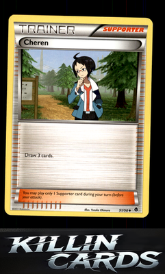Cheren 91/98 Pokemon Uncommon Emerging Powers Card LP