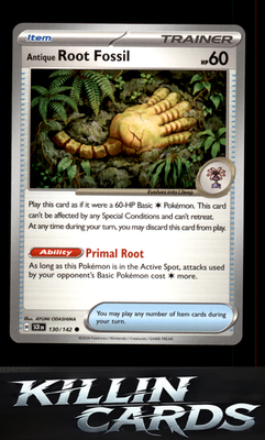 Antique Root Fossil 130/142 Pokemon Common SV07: Stellar Crown Card NM