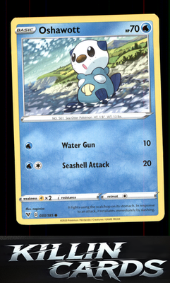 Oshawott 033/185 Pokemon Common SWSH04: Vivid Voltage Card NM