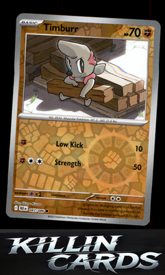 Reverse Holofoil Timburr 047/086 Pokemon Common SV: Black Bolt Card NM