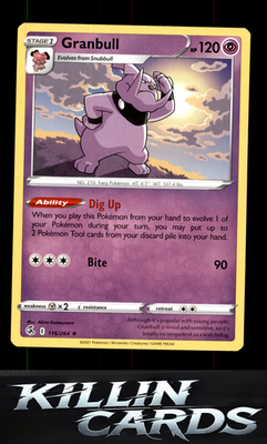 Granbull 116/264 Pokemon Rare SWSH08: Fusion Strike Card NM