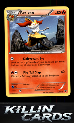 Braixen 25/146 Pokemon Uncommon XY Base Set Card LP