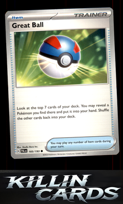 Great Ball 183/193 Pokemon Common SV02: Paldea Evolved Card NM