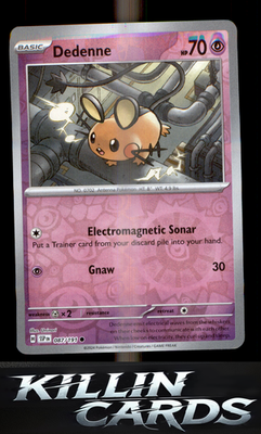 Reverse Holofoil Dedenne 087/191 Pokemon Common SV08: Surging Sparks Card NM