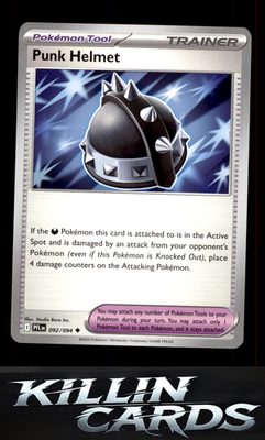 Punk Helmet 092/094 Pokemon Uncommon ME02: Phantasmal Flames Card NM