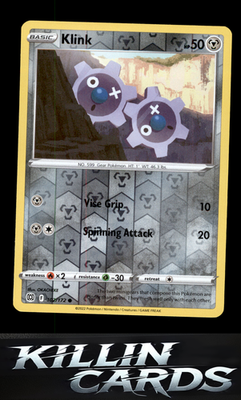 Reverse Holofoil Klink 102/172 Pokemon Common SWSH09: Brilliant Stars Card NM