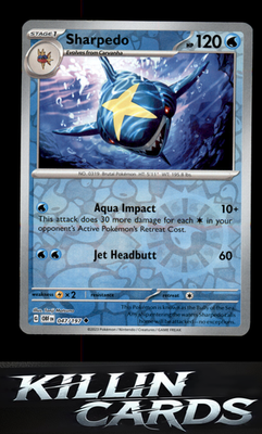 Reverse Holofoil Sharpedo 047/197 Pokemon Uncommon SV03: Obsidian Flames Card NM