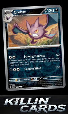 Reverse Holofoil Crobat 112/182 Pokemon Uncommon SV04: Paradox Rift Card NM