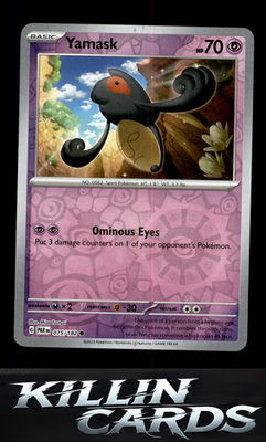 Reverse Holofoil Yamask 075/182 Pokemon Common SV04: Paradox Rift Card NM