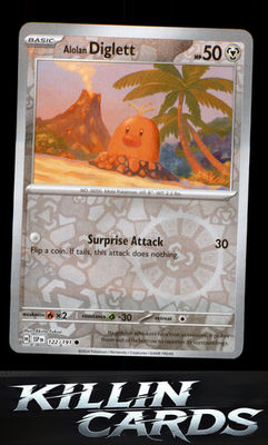 Reverse Holofoil Alolan Diglett 122/191 Pokemon Common SV08: Surging Sparks Card