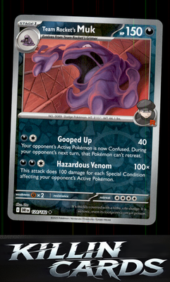 Reverse Holofoil Team Rocket's Muk 124/182 Pokemon Uncommon SV10: Destined Rival
