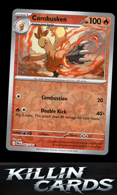 Reverse Holofoil Combusken 041/182 Pokemon Common SV10: Destined Rivals Card NM