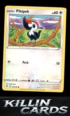 Pikipek 143/185 Pokemon Common SWSH04: Vivid Voltage Card NM