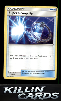 Super Scoop Up 66/73 Pokemon Uncommon Shining Legends Card LP