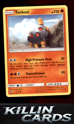 Torkoal 11/73 Pokemon Common Shining Legends Card LP