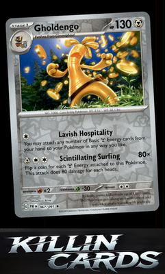 Reverse Holofoil Gholdengo 067/091 Pokemon Rare SV: Paldean Fates Card NM