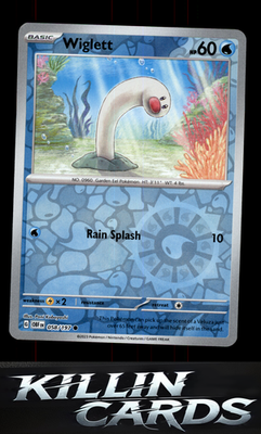 Reverse Holofoil Wiglett 058/197 Pokemon Common SV03: Obsidian Flames Card NM