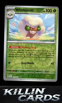Reverse Holofoil Whimsicott 015/162 Pokemon Rare SV05: Temporal Forces Card NM