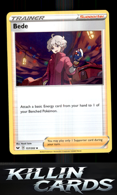 Bede 157/202 Pokemon Uncommon SWSH01: Sword & Shield Base Set Card NM