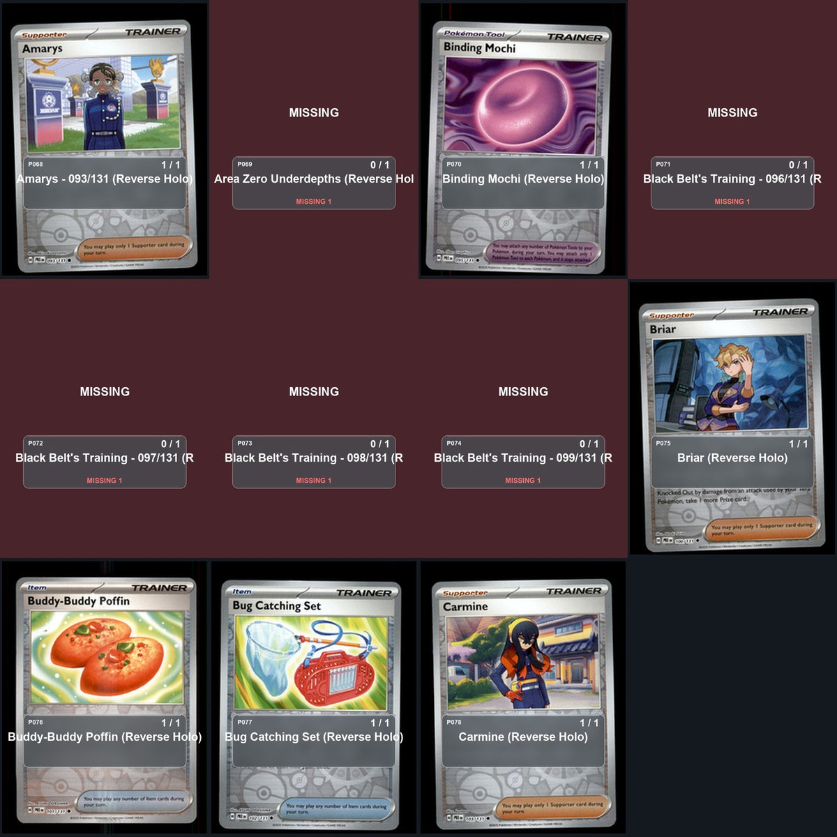 Pokemon TCG SV: Prismatic Evolutions Reverse Holo Master Set 83 Reverse Holo