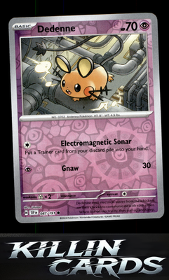 Reverse Holofoil Dedenne 087/191 Pokemon Common SV08: Surging Sparks Card NM