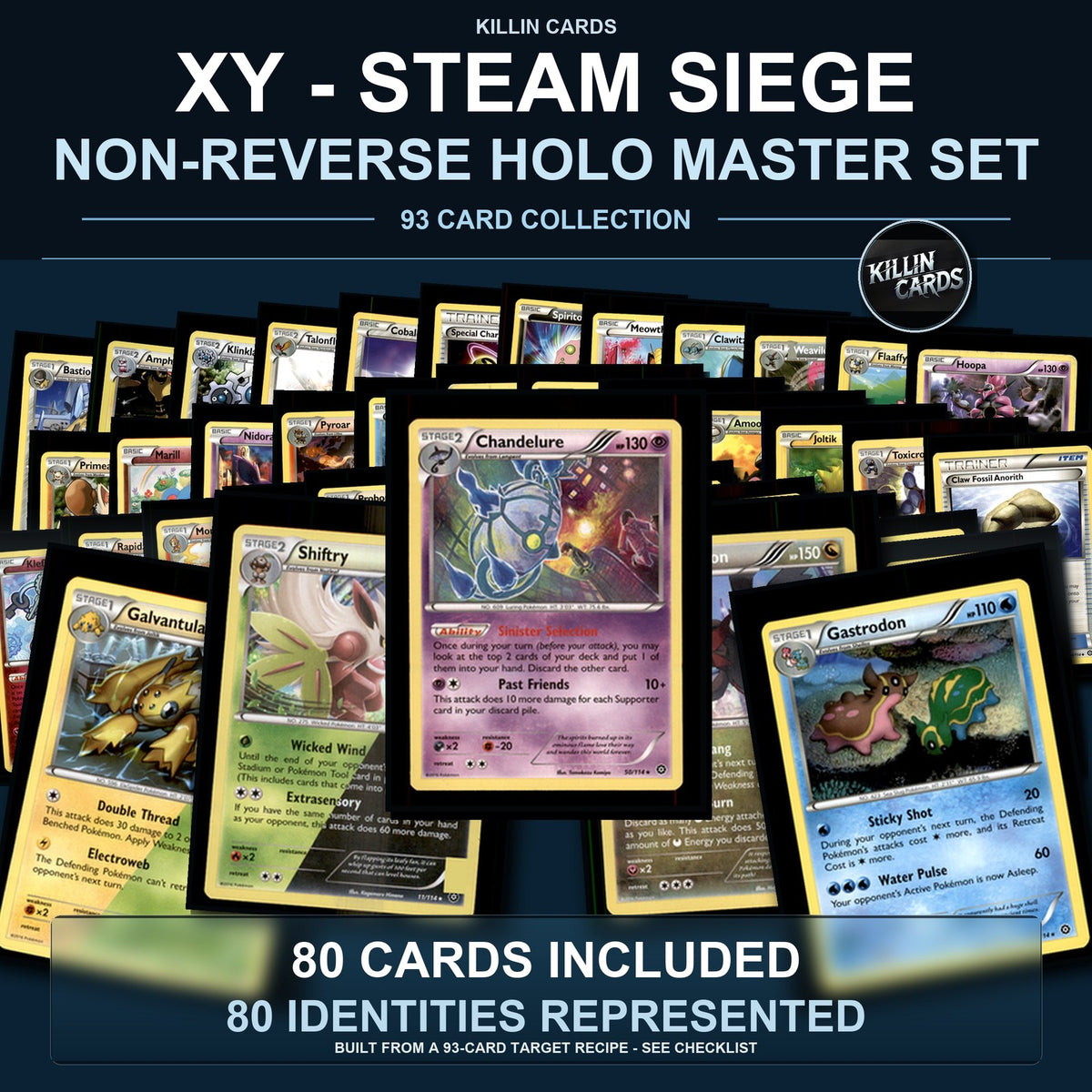 Pokemon TCG XY - Steam Siege C/UC/R Standard Set 80 Cards