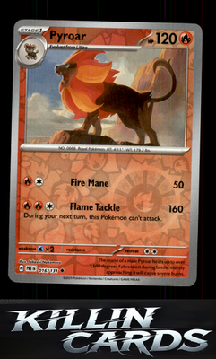 Reverse Holofoil Pyroar 016/131 Pokemon Uncommon SV: Prismatic Evolutions Card N