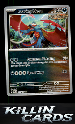 Reverse Holofoil Roaring Moon 065/131 Pokemon Rare SV: Prismatic Evolutions Card