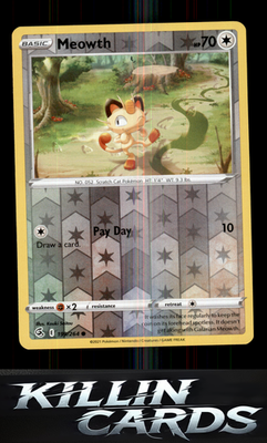 Reverse Holofoil Meowth 199/264 Pokemon Common SWSH08: Fusion Strike Card NM
