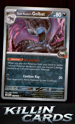 Reverse Holofoil Team Rocket's Golbat 121/182 Pokemon Uncommon SV10: Destined Ri