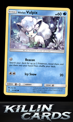 Alolan Vulpix 21/145 Pokemon Common SM - Guardians Rising Card LP