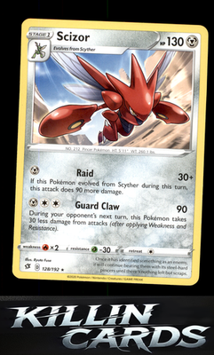 Scizor 128/192 Pokemon Rare SWSH02: Rebel Clash Card NM
