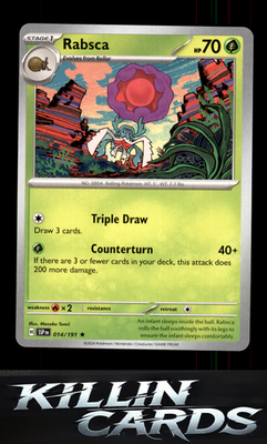 Rabsca 014/191 Pokemon Rare SV08: Surging Sparks Card NM
