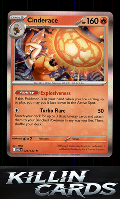 Cinderace 028/132 Pokemon Rare ME01: Mega Evolution Card NM