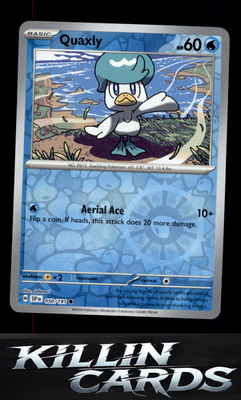 Reverse Holofoil Quaxly 050/191 Pokemon Common SV08: Surging Sparks Card NM