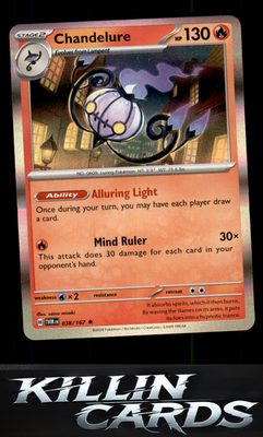 Chandelure 038/167 Pokemon Rare SV06: Twilight Masquerade Card NM