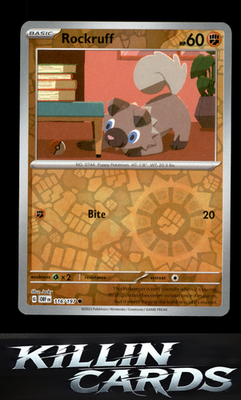 Reverse Holofoil Rockruff 116/197 Pokemon Common SV03: Obsidian Flames Card NM