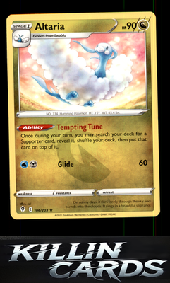 Altaria 106/203 Pokemon Rare SWSH07: Evolving Skies Card NM