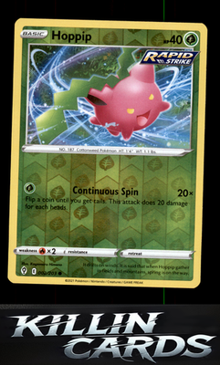 Reverse Holofoil Hoppip 002/203 Pokemon Common SWSH07: Evolving Skies Card NM