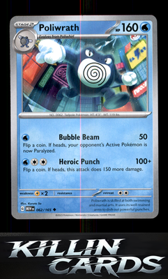 Poliwrath 062/165 Pokemon Uncommon SV: Scarlet & Violet 151 Card NM