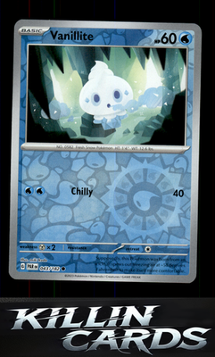 Reverse Holofoil Vanillite 043/182 Pokemon Common SV04: Paradox Rift Card NM