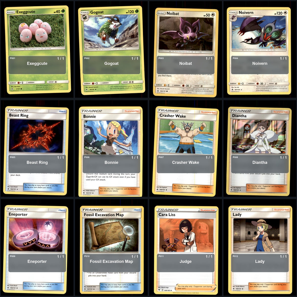 Pokemon TCG SM - Forbidden Light C/UC/R Standard Set 81 Cards