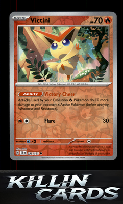 Reverse Holofoil Victini 021/191 Pokemon Uncommon SV08: Surging Sparks Card NM