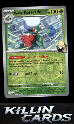 Reverse Holofoil Cynthia's Roserade 008/182 Pokemon Rare SV10: Destined Rivals C