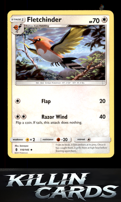 Fletchinder 110/145 Pokemon Uncommon SM - Guardians Rising Card NM